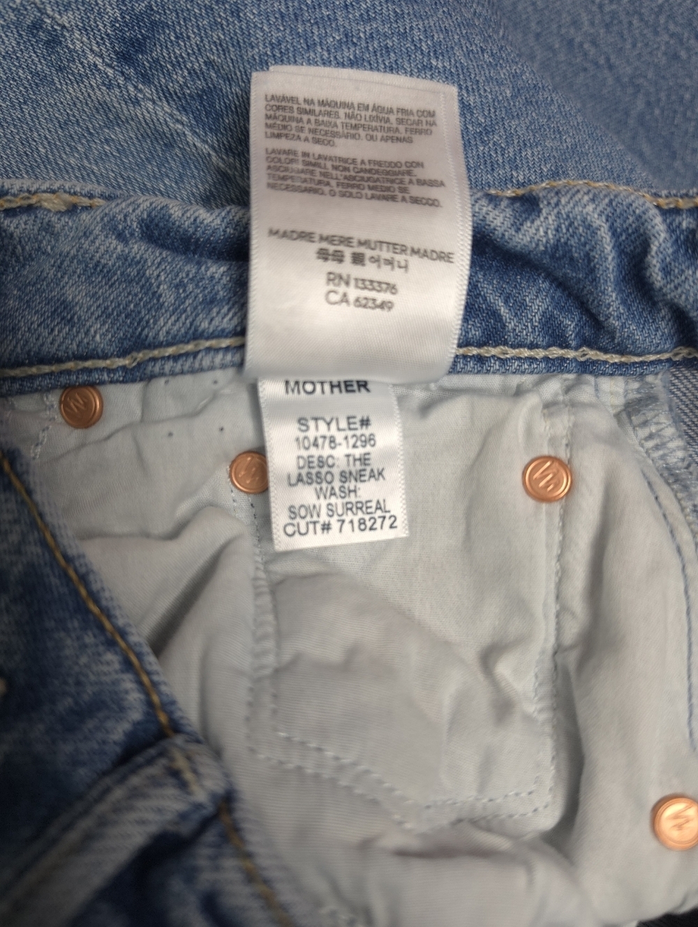 Mother The Lasso Sneak Jeans in Sow Surreal - Picture 10 of 13